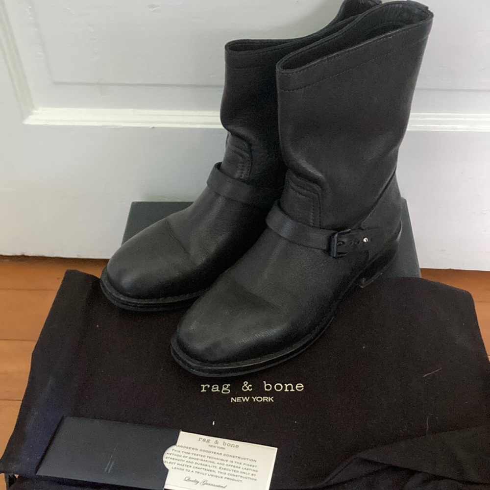 Women's Rag & Bone moto Oliver Boot size eu 38.5 us 8.5 black